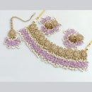 Rajwadi Collection Gold  Plated Crystal Stone And Pearl Necklace Set