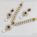 Rajwadi Collection Gold Plated Pota Stone Necklace Set