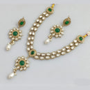 Rajwadi Collection Gold Plated Pota Stone Necklace Set