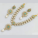Rajwadi Collection Gold Plated Pota Stone Necklace Set