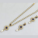 Rajwadi Collection Gold Plated Pota Stone Necklace Set
