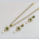 Rajwadi Collection Gold Plated Pota Stone Necklace Set