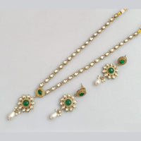 Rajwadi Collection Gold Plated Pota Stone Necklace Set