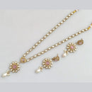 Rajwadi Collection Gold Plated Pota Stone Necklace Set