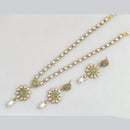 Rajwadi Collection Gold Plated Pota Stone Necklace Set