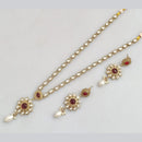 Rajwadi Collection Gold Plated Pota Stone Necklace Set