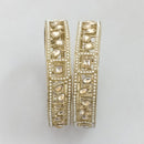 Rajwadi Collection Gold Plated Crystal Stone And Pearl Bangles Set