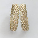 Rajwadi Collection Gold Plated Crystal Stone And Pearl Bangles Set