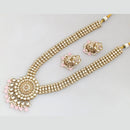 Rajwadi Collection Gold Plated Kundan And Beads Long Necklace Set
