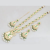 Rajwadi Collection Gold Plated Pota Stone And Beads Long Necklace Set