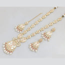 Rajwadi Collection Gold Plated Pota Stone And Beads Long Necklace Set