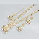 Rajwadi Collection Gold Plated Pota Stone And Beads Long Necklace Set