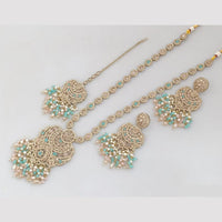Rajwadi Collection Gold Plated Crystal Stone Pearl And Beads Long Necklace Set