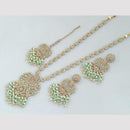 Rajwadi Collection Gold Plated Crystal Stone Pearl And Beads Long Necklace Set