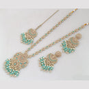 Rajwadi Collection Gold Plated Crystal Stone Pearl And Beads Long Necklace Set