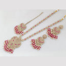 Rajwadi Collection Gold Plated Crystal Stone Pearl And Beads Long Necklace Set
