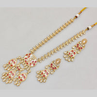 Rajwadi Collection Gold Plated Pota Stone Long Necklace Set