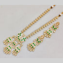 Rajwadi Collection Gold Plated Pota Stone Long Necklace Set