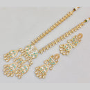 Rajwadi Collection Gold Plated Pota Stone Long Necklace Set