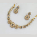 Rajwadi Collection Gold  Plated Crystal Stone And Pearl Necklace Set