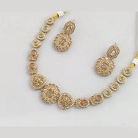 Rajwadi Collection Gold  Plated Crystal Stone And Pearl Necklace Set