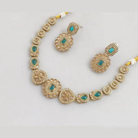 Rajwadi Collection Gold  Plated Crystal Stone And Pearl Necklace Set