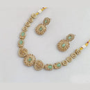 Rajwadi Collection Gold  Plated Crystal Stone And Pearl Necklace Set