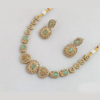 Rajwadi Collection Gold  Plated Crystal Stone And Pearl Necklace Set