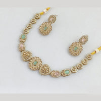 Rajwadi Collection Gold  Plated Crystal Stone And Pearl Necklace Set