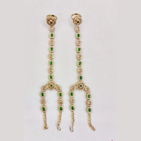 Rajwadi Collection Gold Plated Crystal Stone And Pearl Hand Harness