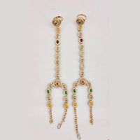 Rajwadi Collection Gold Plated Crystal Stone And Pearl Hand Harness