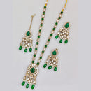 Rajwadi Collection Gold Plated Kundan And Beads Long Necklace Set