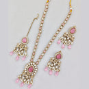 Rajwadi Collection Gold Plated Kundan And Beads Long Necklace Set
