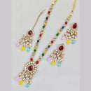 Rajwadi Collection Gold Plated Kundan And Beads Long Necklace Set