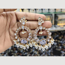 Rajwadi Collection Gold Plated American Diamond Polki Kundan And Beads Dangler Earrings