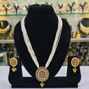 Rajwadi Collection Gold Plated Crystal Stone Pearl And Beads Long Necklace Set