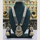 Rajwadi Collection Gold Plated Kundan And Beads Long Necklace Set