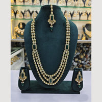 Rajwadi Collection Gold Plated Crystal Stone Long Necklace Set