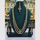 Rajwadi Collection Gold Plated Crystal Stone Long Necklace Set