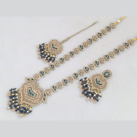 Rajwadi Collection Gold Plated Crystal Pearl And Beads Long Necklace Set