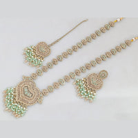 Rajwadi Collection Gold Plated Crystal Pearl And Beads Long Necklace Set