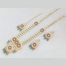 Rajwadi Collection Gold Plated Beads And Kundan Long Necklace Set