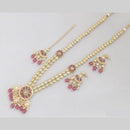 Rajwadi Collection Gold Plated Kundan Beads And Pearl Long Necklace Set