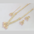 Rajwadi Collection Gold Plated Kundan Beads And Pearl Long Necklace Set