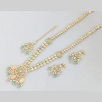 Rajwadi Collection Gold Plated Kundan Beads And Pearl Long Necklace Set
