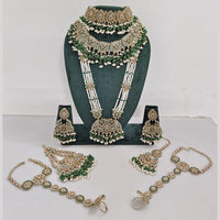 Rajwadi Collection Gold Plated Crystal And Pearl Bridal Set