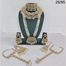Rajwadi Collection Gold Plated Crystal And Pearl Bridal Set