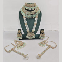 Rajwadi Collection Gold Plated Crystal And Pearl Bridal Set