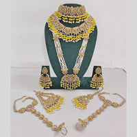 Rajwadi Collection Gold Plated Crystal And Pearl Bridal Set