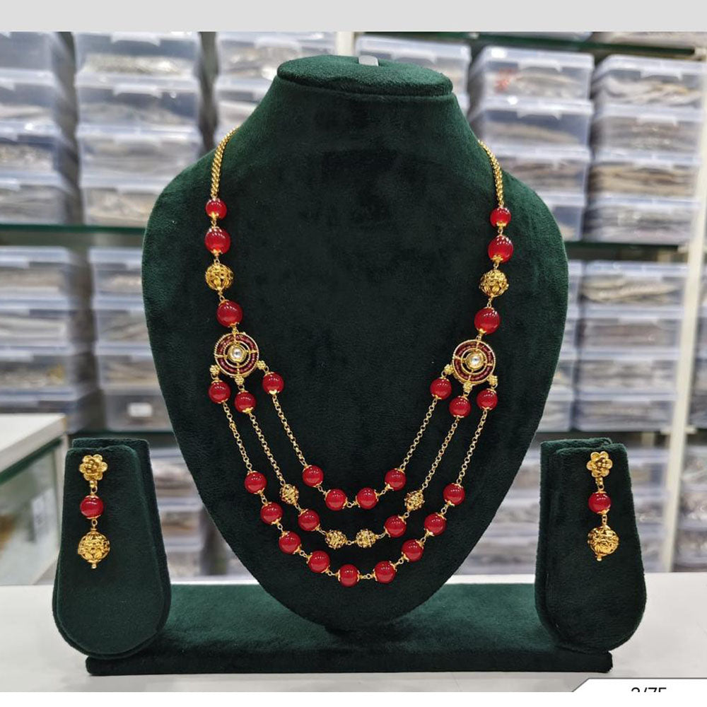 Rajwadi Collection Beads Necklace Set